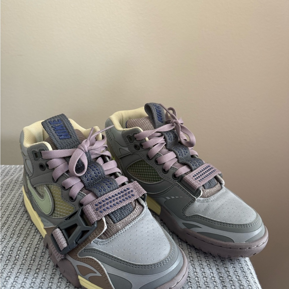 Nike Gray and Lavender Athletic Strap Sneakers